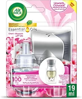 Air Wick Freshener Electrical Plug In Kit with Essential Oil Diffuser Cherry Blossom, 19 ml
