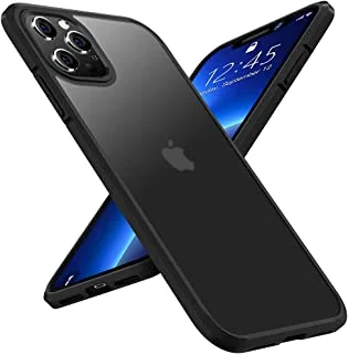 X-Level Shockproof Compatible Iphone 13 Pro Case Protective [Military Grade Drop Protection] Frosted Translucent Anti-Drop Hard Pc Back With Soft Silicone Edge Slim Thin Cover-Black
