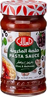 Al Alali Olive And Mushrooms Pasta Sauce Bottle, 320G - Pack Of 1