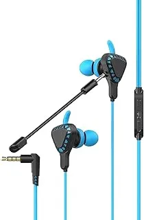 Gaming Headset, In-Ear Headphone - Gaming Headset - With AdJustable Microphone Earbuds, Compatible With Playstation 4 Xbox One, Tablets, And Desktops. (Blue) Dz-K18, Wired
