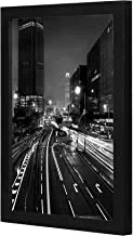 Lowha Time Lapsed Photography of Street Wall Art Wooden Frame Black Color 23X33Cm By Lowha