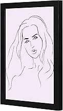 LOWHA LWHPWVP4B-139 femal draw black pink Wall art wooden frame Black color 23x33cm By LOWHA