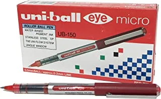 Uni-Ball Ub150 Eye Micro Roller 0.5 Mm, Red, Pack Of 12