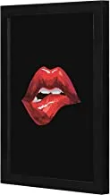 LOWHA LWHPWVP4B-151 Red lips black Wall art wooden frame Black color 23x33cm By LOWHA