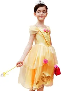 Party Centre Disney Princess Belle Beauty & The Beast Prestige Girls' Costume, For Ages 3-4 Years, Size 110Cm, Yellow