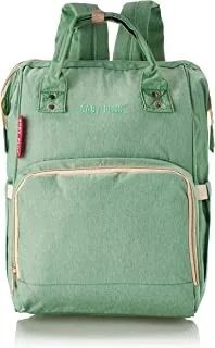 حقيبة ظهر بيبي بلس لحفاضات الاطفال 32 × 44 × 10 سم ، اخضر - عبوة من 1