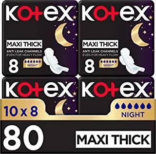 Kotex Maxi Pads Night with Wings (8 x 10) 80 Sanitary Pads