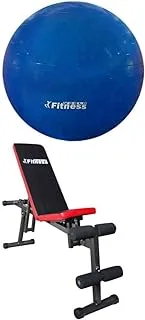 Fitness World Seat For Abdominal Chest And Foot Exercises With Yoga Ball World Fitness, Blue - 85 Cm