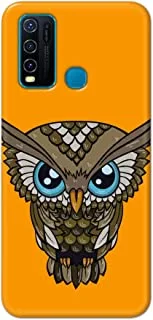 جراب Jim Orton بتصميم غير لامع مصمم لهاتف Vivo Y30-Owl برتقالي بني