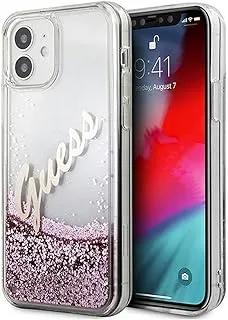 Guess Liquid Glitter Script Hard Case For Iphone 12 Mini ( 5.4