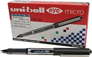 Uni-Ball 162545000 0.5 مم Nib UB-150 Eye Micro Rollerball Pen 12pack أسود