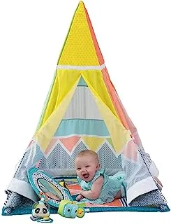 Infantino Grow With Me Playtime Teepee Baby Actvity Playmat And Play Gym With Music For Newborn Infant And Toddlers 0-3 Years|Soft|Mirror |4 Toys