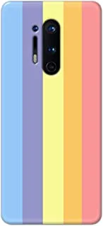 غطاء جراب خالص مصمم بلمسة نهائية غير لامعة لهاتف OnePlus 8T-Vertical Stripes Purple Yellow Pink