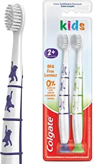 Colgate Kids Toothbrush, Bpa-Free Extra Soft Toothbrush For Kids, 2+ Year, 2 Pack