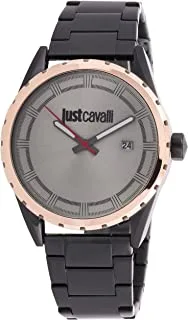Just Cavalli Gents Robusto Stainless Steel Watch Quartz Analog For Men In Stainless Steel Strap