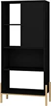 Brv Móveis Shelf One Door, Black And PinUS Feet, 153.5 cm X 72.5 cm X 35.5 cm, Be 71-182