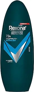 REXONA Men Antiperspirant Deodorant Roll On, 72 hour sweat & odor protection*, Active Dry, with MotionSense technology, 50ml