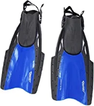 Discovery Adventures Snorkel, Diving, Swim Fins For Training, AdJustable Buckles Open Heel, Scuba Diving Fins With Mesh Travel Bag, For Adult, Blue/Black
