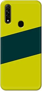 Khaalis matte finish designer shell case cover for Oppo A31/A8-Diagonal Band Mint Green