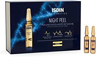 Isdin Night Peel Aha and Glycolic Acid Night Serum مقشر لطيف ، 10 أمبولات