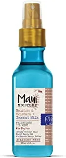 Maui Moisture Nourish & Moisture + رذاذ زيت خفيف الوزن بحليب جوز الهند ، 4.2 أونصة
