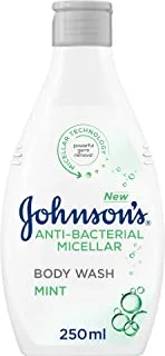 Johnson's Anti-Bacterial Micellar Body Wash, Mint, 250 ml