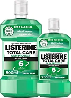 Listerine Mouthwash Teeth & Gum Defence, Milder Taste, 500ml + 250ml Free