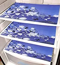 Kuber Industries Multipurpose Mats|Refrigerator Mat|Drawer, Cabinet Mats|Water Proof Anti-Slip Mat|6 Piece (Blue)