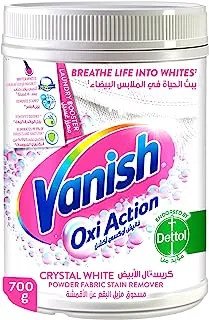 Vanish Oxi Action Crystal White Fabric Stain Remover Powder with Scoop,Can Be Used With and Without Detergents, Additives & Fabric Softeners, Ideal for Use in the Washing Machine, 700 g