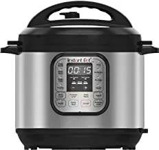 Instant Duo6, 5.7L 6Quart, 7 In 1 Electric Programmable Pressure Cooker, Multicooker, 13 Smart Programs, Stainless Steel Inner Pot, Advanced Safety Protection, Inp 112 0027 01, Black & Stainless Steel