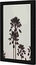 LOWHA long Palm Trees Wall art wooden frame Black color 23x33cm By LOWHA