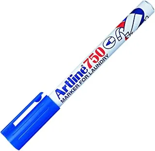 Artline Ek-750 Laundry Marker With Blue Ink 12 Pieces Box, 0.7 mm Writing Width