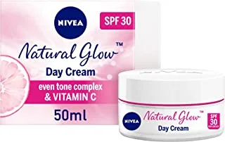 NIVEA Face Cream Day Moisturizer, Natural Glow, Even Skin Tone, SPF30, 50ml