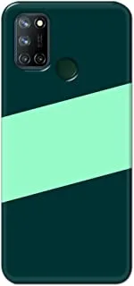 Khaalis matte finish designer shell case cover for Realme 7 Pro-Diagonal Band Green Turqoise