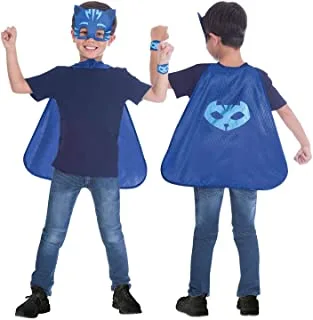 Amscan Children Costume Pj Masks Cat Boy Cape Set, Blue, 4-8 Years, 9903736