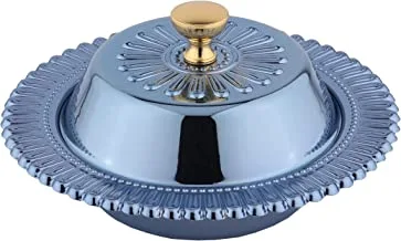 Al Saif Iron Date Bowl Size: 15.6x5.8CM, Color: Sapphire Blue