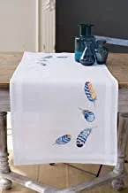 Vervaco Table Runner Kit Blue Feathers, Assorted