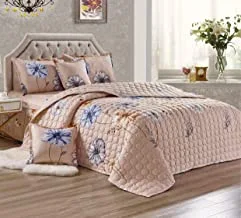 Compressed Comforter Set, 6 Pieces, King Size, Floral, Hxsx-007