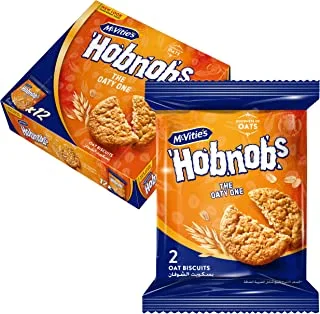 Mcvities Hobnobs بسكويت الشوفان الذهبي الأصلي ، 12 × 28.6 جرام ، برتقالي