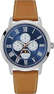 GUESS Delancy Men's Blue Dial Leather Chronograph Watch - W0870G4