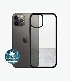 Panzer Glass Clear Case - Drop Protection Treated W/Anti-Microbial, Anti-Scratch, Anti Ageing, Screen Protector Friendly, Supports Wireless Charging (Iphone 12/12 Pro, Clear With Black Frame), 252