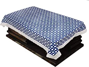 Kuber Industries Polka Dots Design Pvc 4 Seater Center Table Cover (Blue),Ctktc13894
