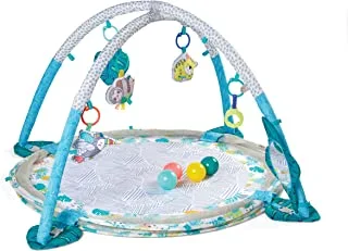 Infantino 3-IN-1 JUMBO Baby Actvity Playmat and Play Gym with Toys for Newborn Infant and Toddlers 0-3 years|Easy to carry|BPA Free|5 Toys and 20 Balls