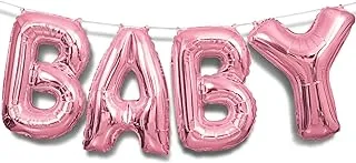 Unique Letter Banner Kit Foil Balloon, Baby Pink