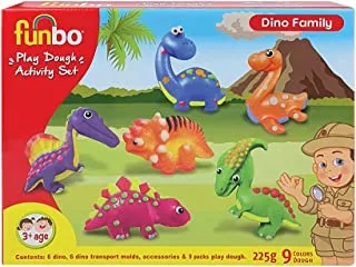 Funbo Play Dough Activity Set Dino Family 225g + قوالب