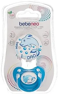 Bebeneo Orthodontic Soother With Cover And Holder (2 In1), Blue