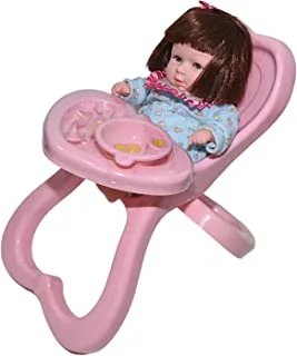 A doll toy with a travel bag and feeding chair, on batteries, XZ650