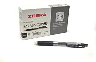 Zebra 0.5 Sarasa Clip Gel Ink Rollerball Pen 12 Pieces Set - Black