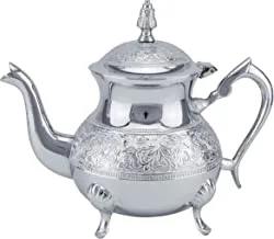 Shallow Tea Pot 6Cc-Flower Decor Stainless Steel Handle (Tp-B071-Bc-6Cc)
