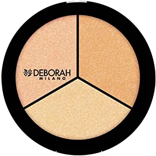 Deborah Milano Secrets Of Strobing Trio Highlighter Powder Palette, Pearly Beige/Gold Amber/Sparkling Rose